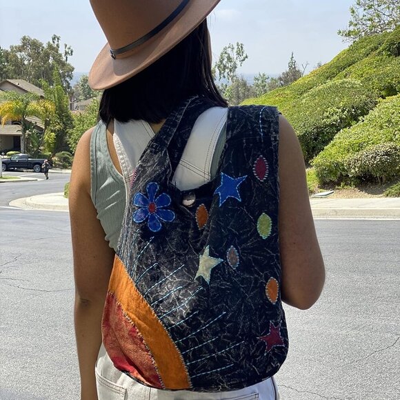 Elements of Nature Bohemian Hand-Stitched Hippie Hippy Shoulder Crossbody Monk H - Picture 5 of 9